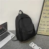 Muji black schoolbag for male college students, high school and junior high school students, simple solid color for male students, black backpack for female students Specification image